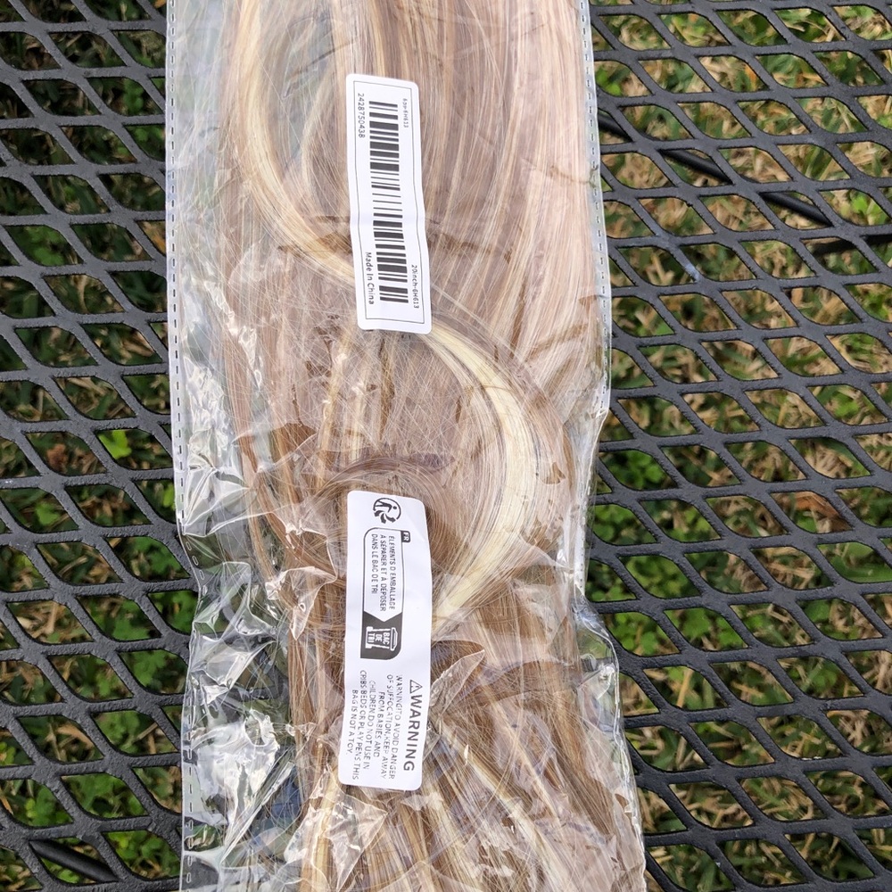 6 pc Human Hair Blonde Balayage Long Straight Hair Extension Clip Ins 24" 6H613# - Picture 5 of 14